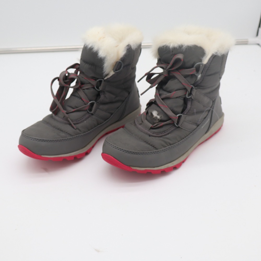 Sorel Whitney Short Lace Grey Pink Waterproof Winter Snow Boots Womens 6.5